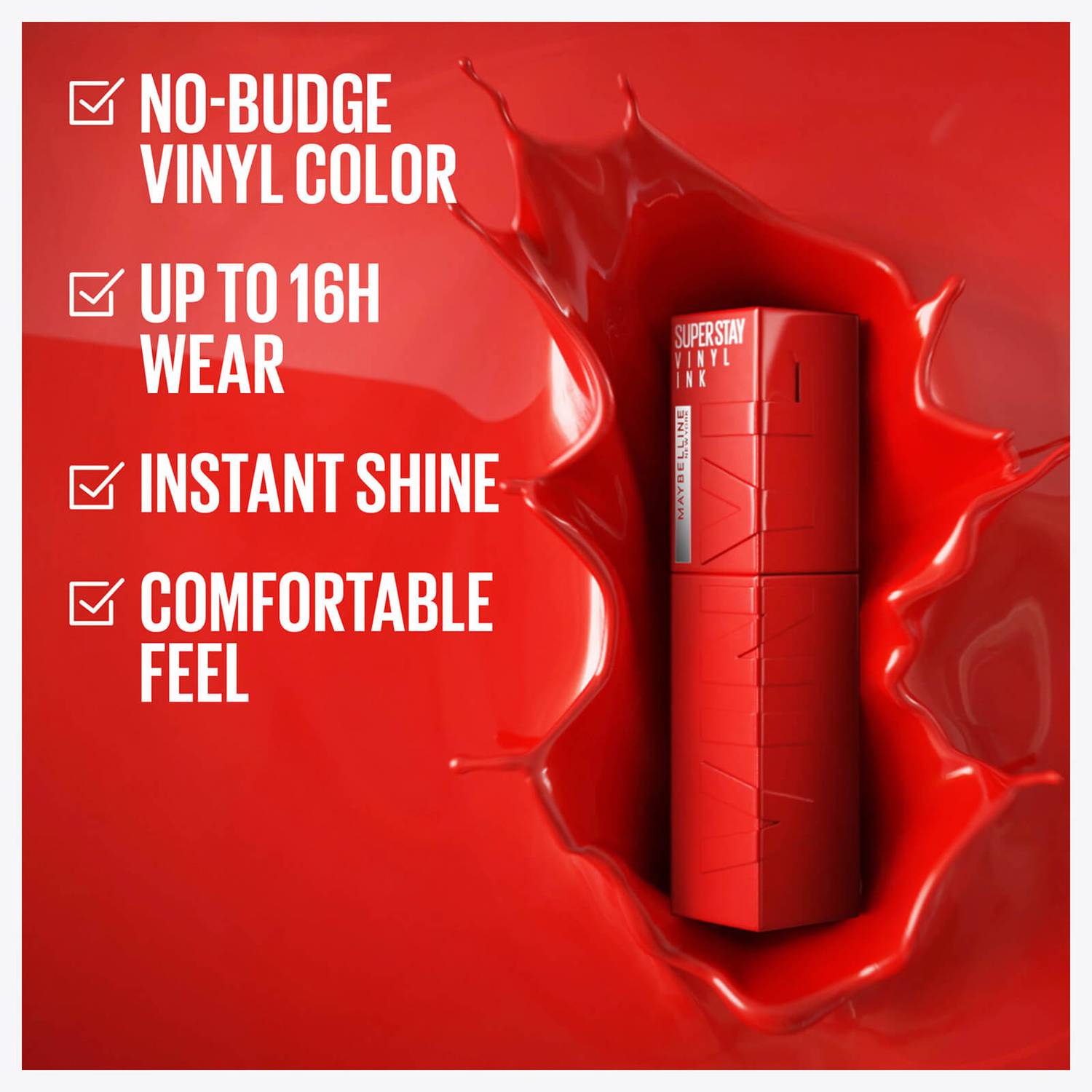 Maybelline SuperStay Vinyl Ink Long Lasting Liquid Lipstick-Red hot