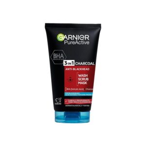 Garnier Skin Active Pure Active 3 in 1 Charcoal Mask, Wash & Scrub
